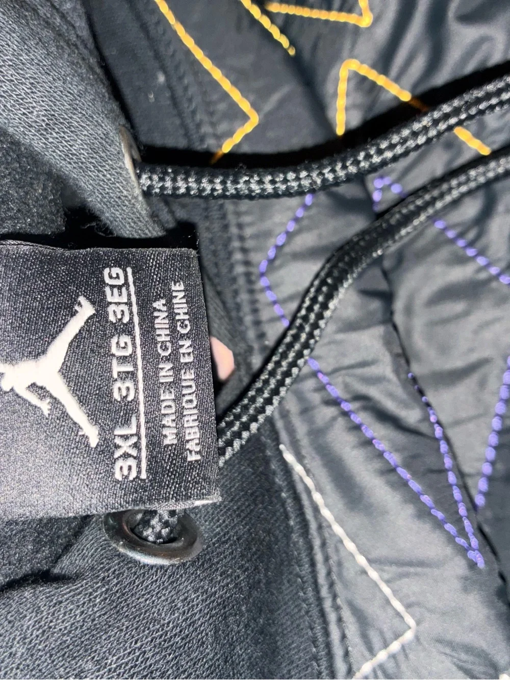 Michael Jordan Black Quilted Short-Sleeve Hoodie with Zigzag Stitching 3x